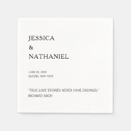 Kärlek citerar Modern Black and White Bröllop Pappersservett