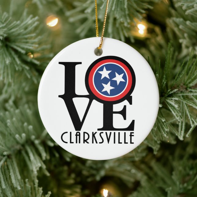 KÄRLEK Clcarksville TN Julgransprydnad Keramik (Träd)