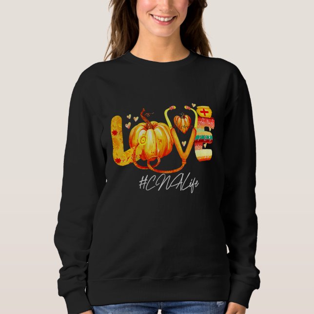 Kärlek CNA Liv Pumpa Höst Höst Thanksgiving Nur T Shirt (Framsida)
