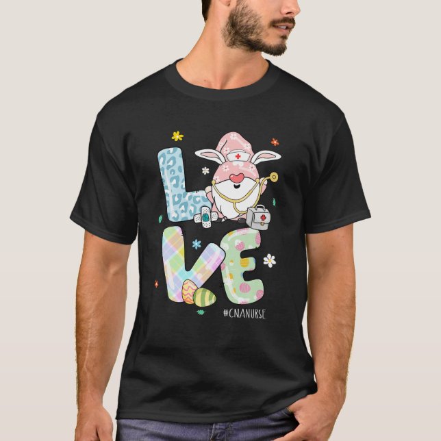 KÄRLEK CNA Nurse Life Gnome Stethoscope Leopard Ös T Shirt (Framsida)