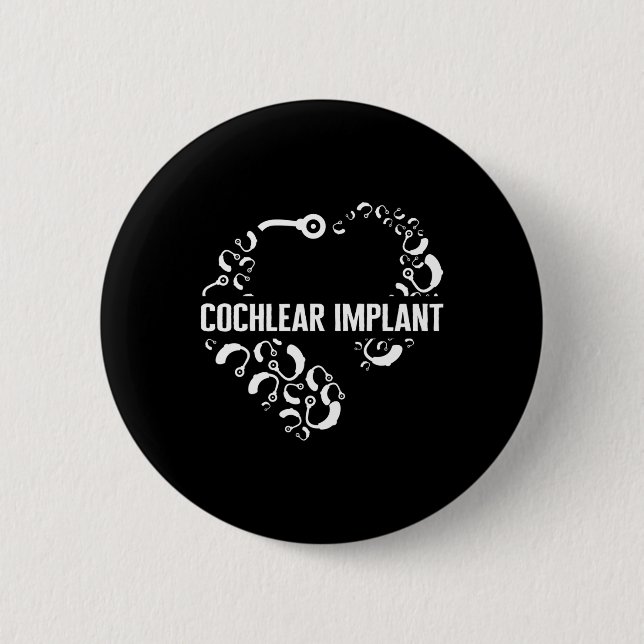 Kärlek Cochlear Implant ASL H Knapp (Framsida)
