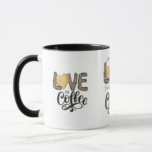 Kärlek Coffee roliga, söta trendig citerar för hen Mugg (Vänster)