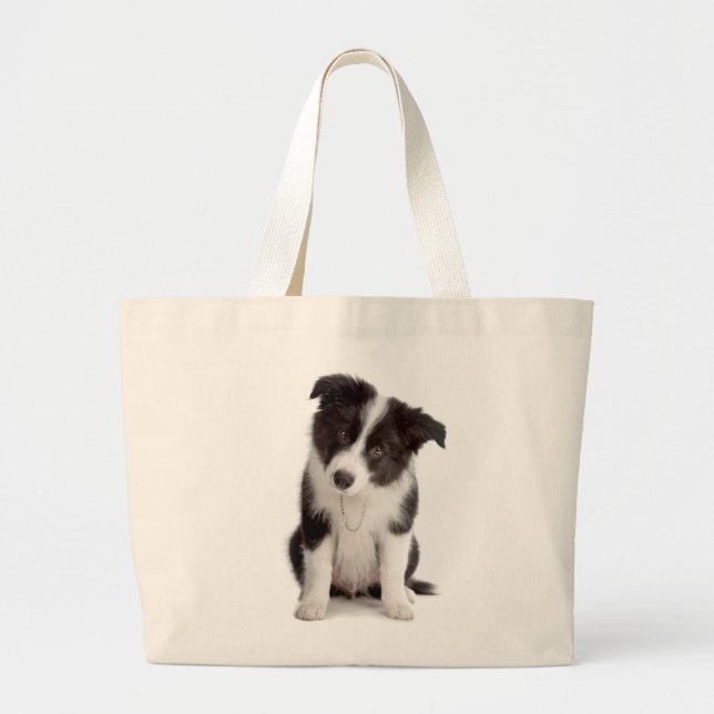 Kärlek Collie Puppy Hund Toit Bag Jumbo Tygkasse (Framsidan)