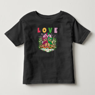 KÄRLEK COLORFUL LOVELY CUTE ADORABLE UGGLA T SHIRT