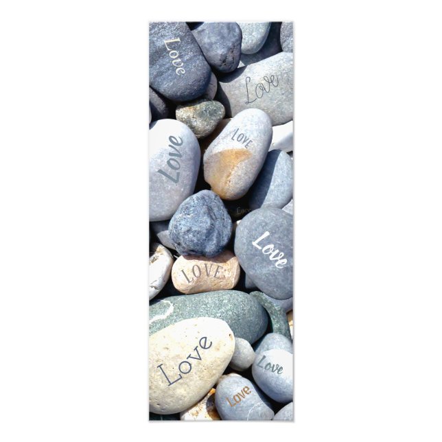 KÄRLEK Colorful Snyggt Natural Pebble Stones Fototryck (Framsidan)