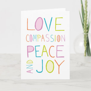Kärlek, Compassion, fred, Joy Helgkort