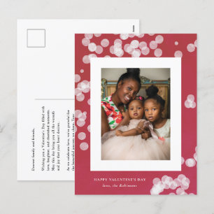 Kärlek Confetti Red Valentine Day Foto Postcard Helg Vykort