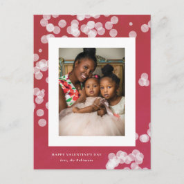 Kärlek Confetti Red Valentine Day Foto Postcard Helg Vykort