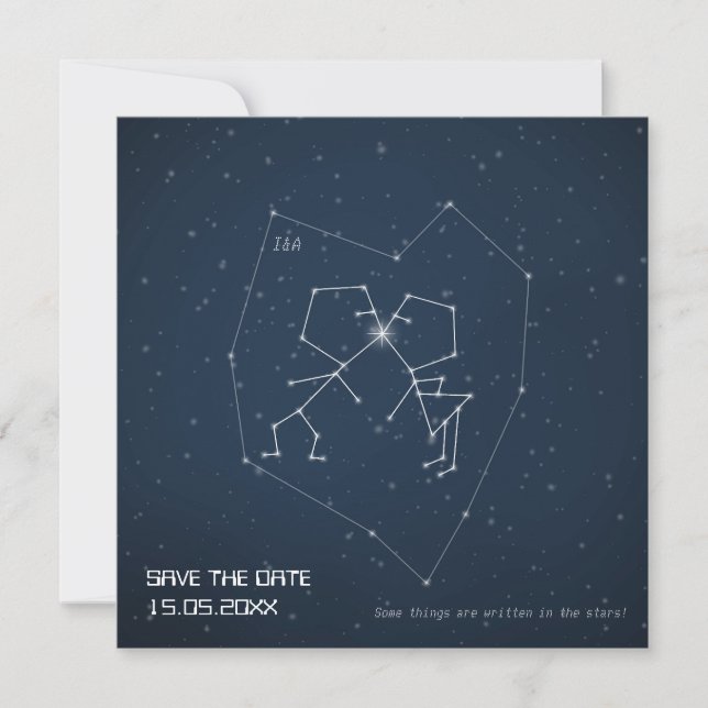 Kärlek Constellation - Bröllop spara datum Spara Datumet (Framsida)
