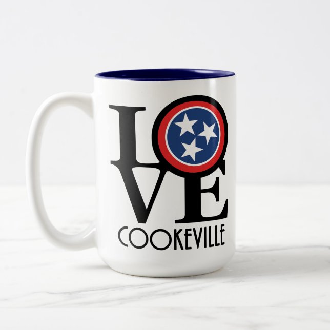 KÄRLEK Cookeville Tennessee 15oz Två-Tonad Mugg (Vänster)