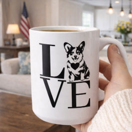 'KÄRLEK' Corgi Älskare Hund Mamma Husdjur Föräldra Kaffemugg