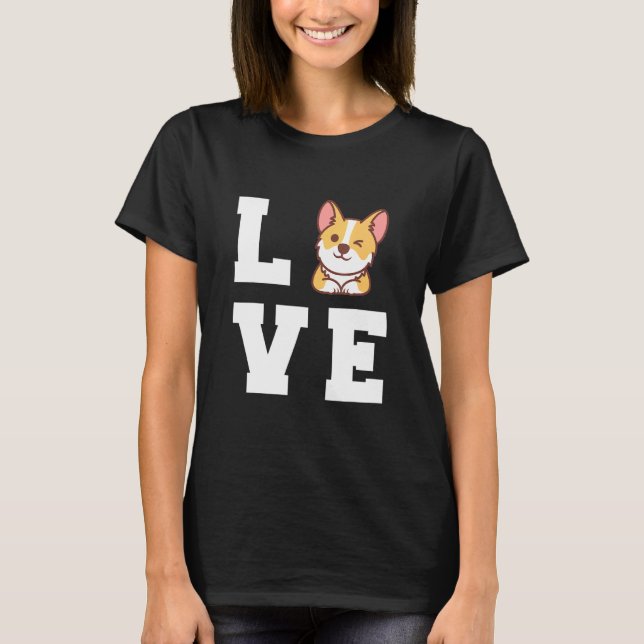 Kärlek Corgi Corgi Hund Mamma T Shirt (Framsida)