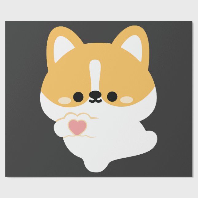 Kärlek Corgi Presentpapper (Platt)