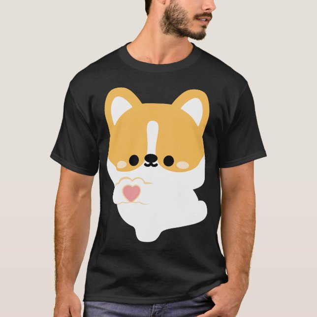 Kärlek Corgi T Shirt (Framsida)
