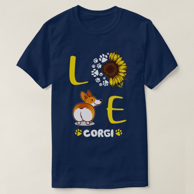 Kärlek Corgi T Shirt (Design framsida)