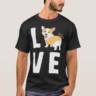 Kärlek Corgis Heart Welsh Puppy Hund Sitter T Shirt