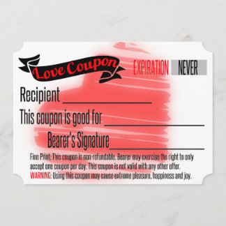 Kärlek Coupon BLANK Inbjudningar