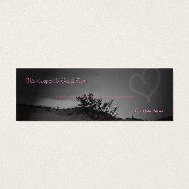 Kärlek Coupon Litet Visitkort (Framsidan)