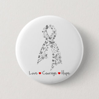 Kärlek Courage Hope Butterfly - Brain Cancer Knapp