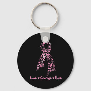 Kärlek Courage Hope Butterfly - Breast Cancer 2 Nyckelring