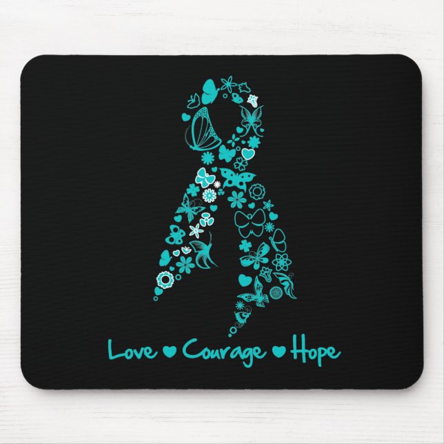 Kärlek Courage Hope Butterfly - Ovarian Cancer Musmatta (Framsidan)