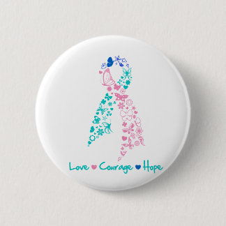 Kärlek Courage Hope Butterfly - Thyroid Cancer Knapp