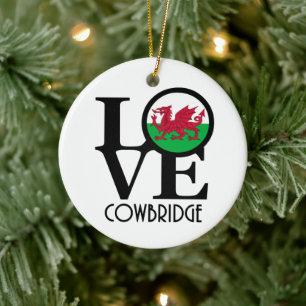 KÄRLEK Cowbridge Wales Julgransprydnad Keramik