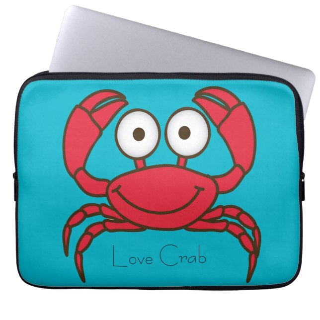 Kärlek Crab Laptop Sleeve (Framsidan)