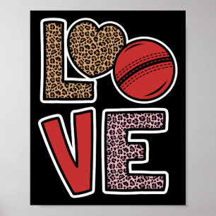 Kärlek Cricket Söt Cricket Älskare Cricket Spelare Poster