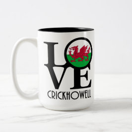 KÄRLEK Crickhowell Wales 15oz Två-Tonad Mugg
