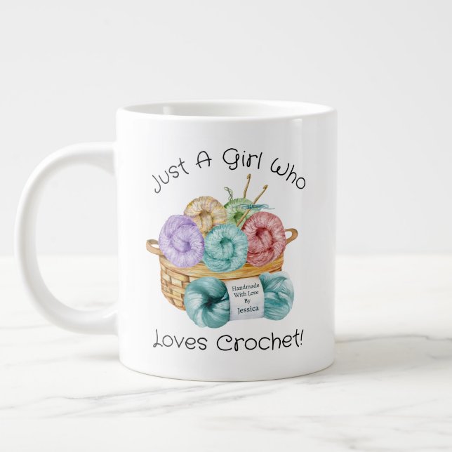 Kärlek Crochet Personlig Giant Coffee Mugg Jumbo Mugg (Vänster)
