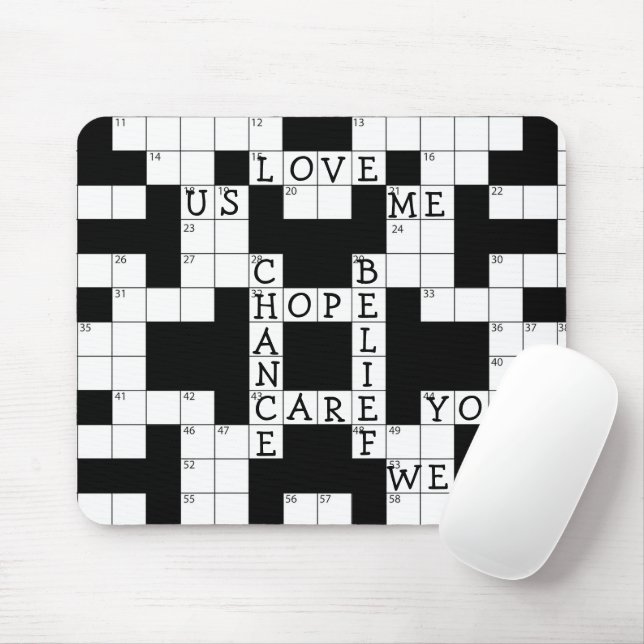 Kärlek Crossword Puzzle Musmatta (Med mus)