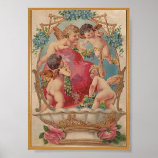 Kärlek cupid vintage affisch