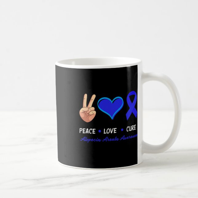 Kärlek Cure Alopecia Areata Awareness Kaffemugg (Höger)
