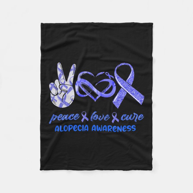 Kärlek Cure Alopecia Awareness Fleecefilt (Framsidan)