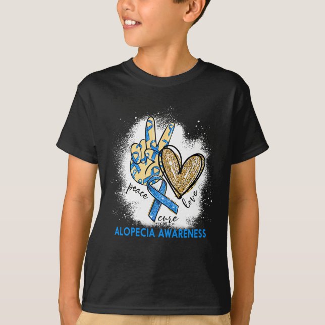 Kärlek Cure Bleached Alopecia Awareness T Shirt (Framsida)
