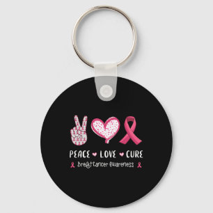 Kärlek Cure Breast Cancer Awareness Women Kids Man Nyckelring