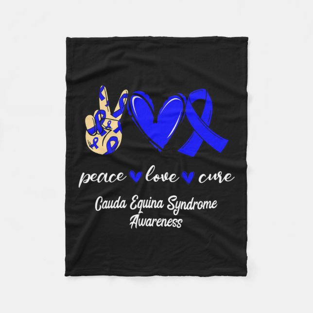 Kärlek Cure Cauda Equina Syndrome Blue Awareness Fleecefilt (Framsidan)