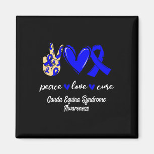Kärlek Cure Cauda Equina Syndrome Blue Awareness Magnet