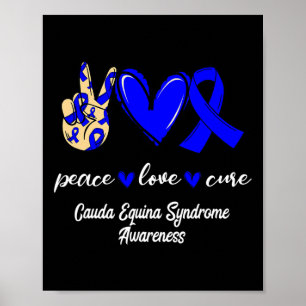 Kärlek Cure Cauda Equina Syndrome Blue Awareness Poster