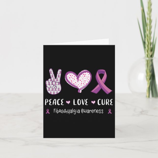 Kärlek Cure Fibromyalgia Awareness Manar Women Kid Kort (Framsida)