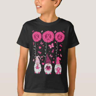 Kärlek Cure Gnomes Solros Breast Cancer Awareness T Shirt