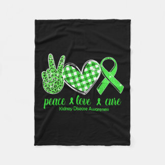 Kärlek Cure Grönt Ribbon Kidney Disease Awareness Fleecefilt