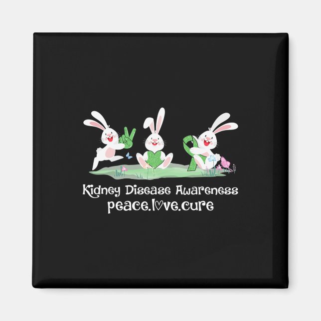 Kärlek Cure Grönt Ribbon Kidney Disease Awareness  Magnet (Framsidan)