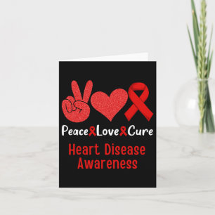 Kärlek Cure Heart Disease Awareness Månad Manar Kv Kort