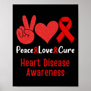 Kärlek Cure Heart Disease Awareness Månad Manar Kv Poster