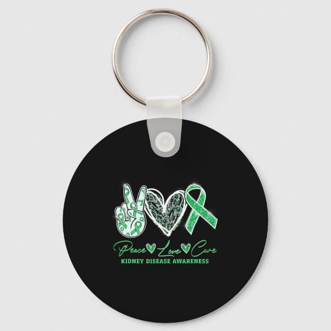Kärlek Cure Kidney Disease Awareness Gifts Nyckelring (Framsida)