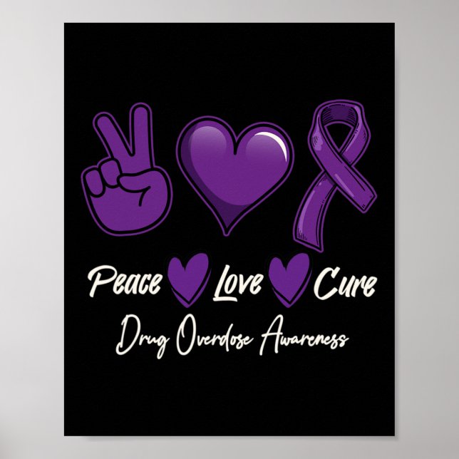 Kärlek Cure Lila Drug Overdose Awareness Poster (Framsidan)
