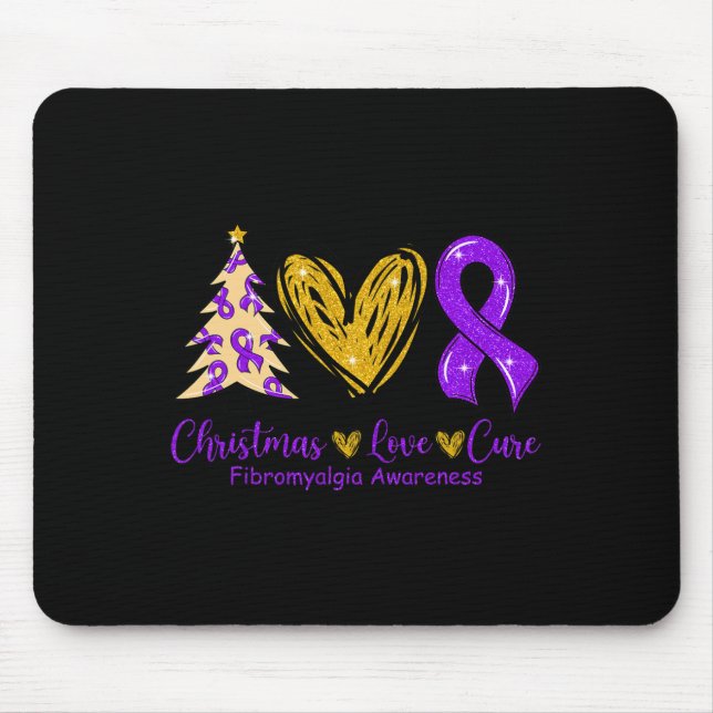 Kärlek Cure Lila Ribbon Fibromyalgia Awareness 1 1 Musmatta (Framsidan)