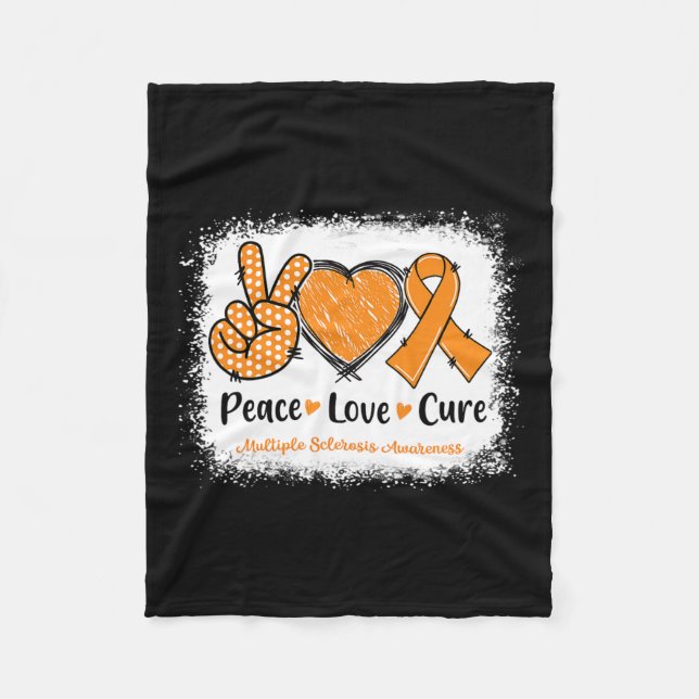 Kärlek Cure Många Sclerosis, Orange för ökad medve Fleecefilt (Framsidan)